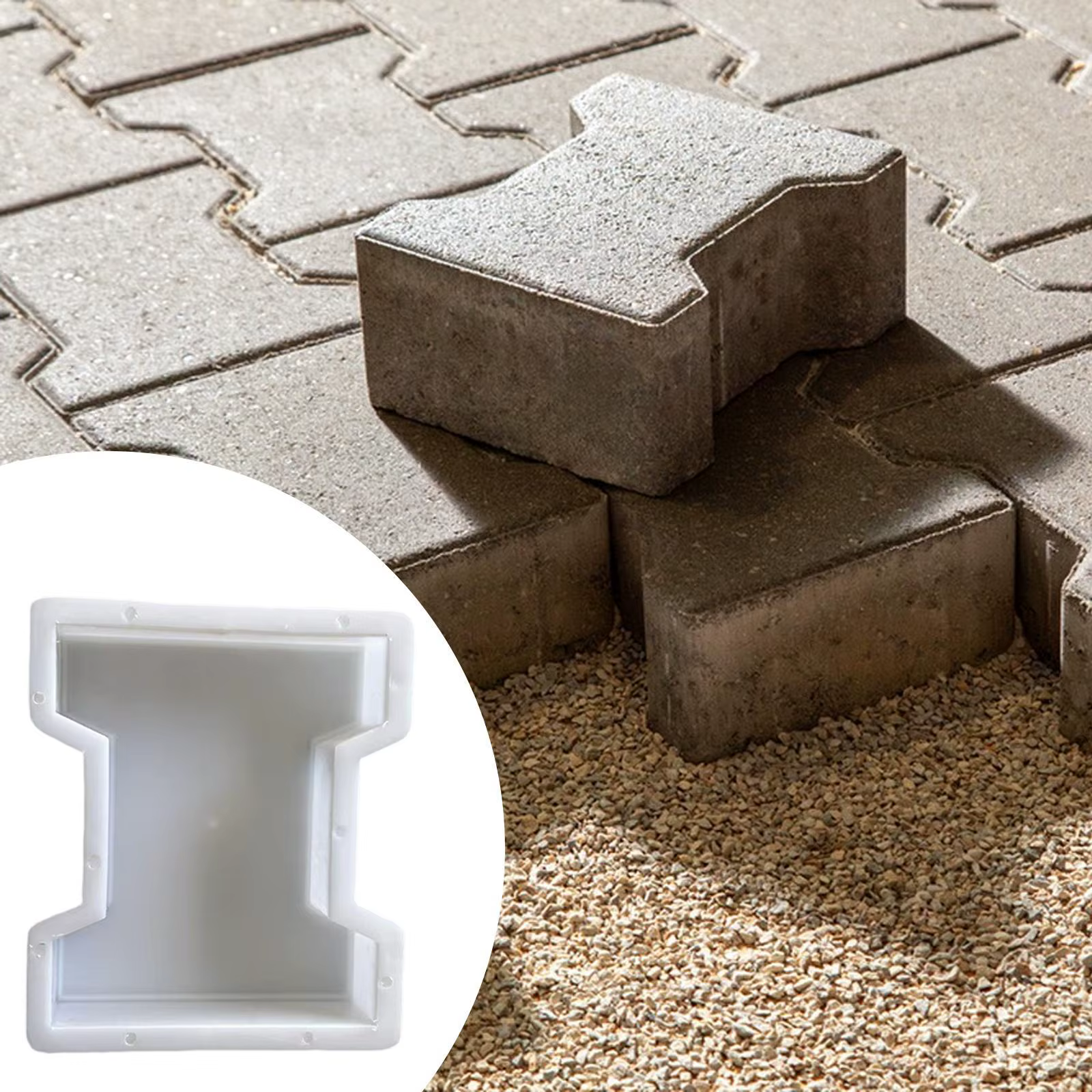 Moule de décoration de jardin en ciment, outil de création de chemins, modèle de traçage pour la fabrication de carreaux de sol de patio extérieur DIY