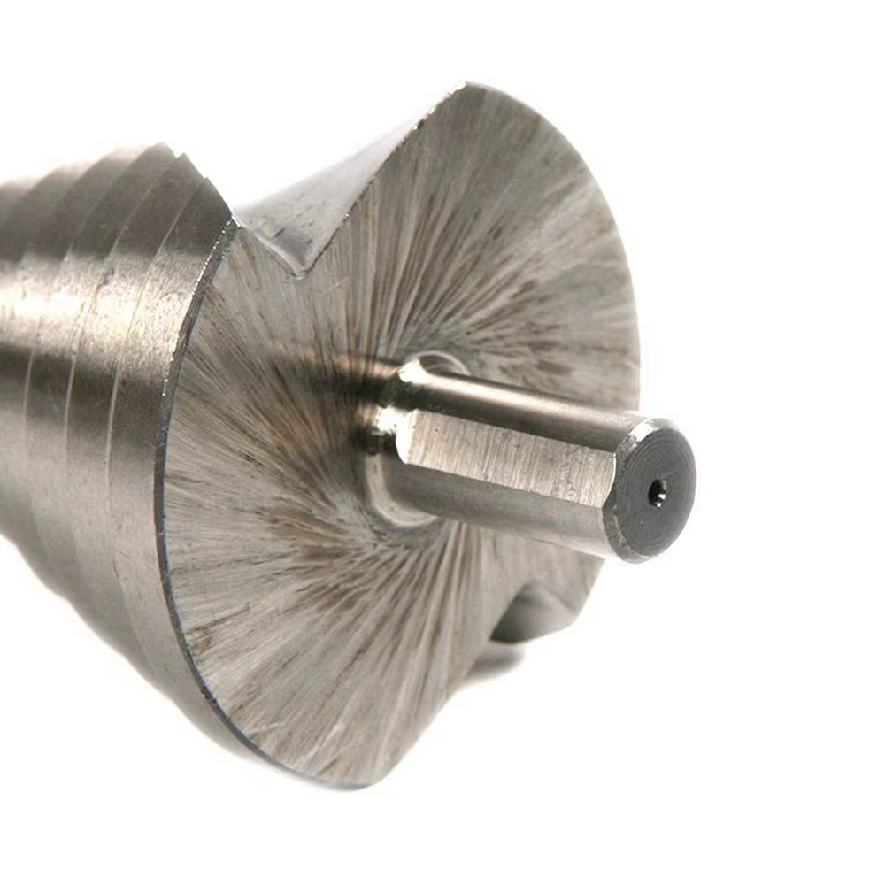Foret étagé 6-60mm, rainure en spirale, coupe-trou de pagode, feuille de métal, foret conique, tige triangulaire, ouvre-trou étagé