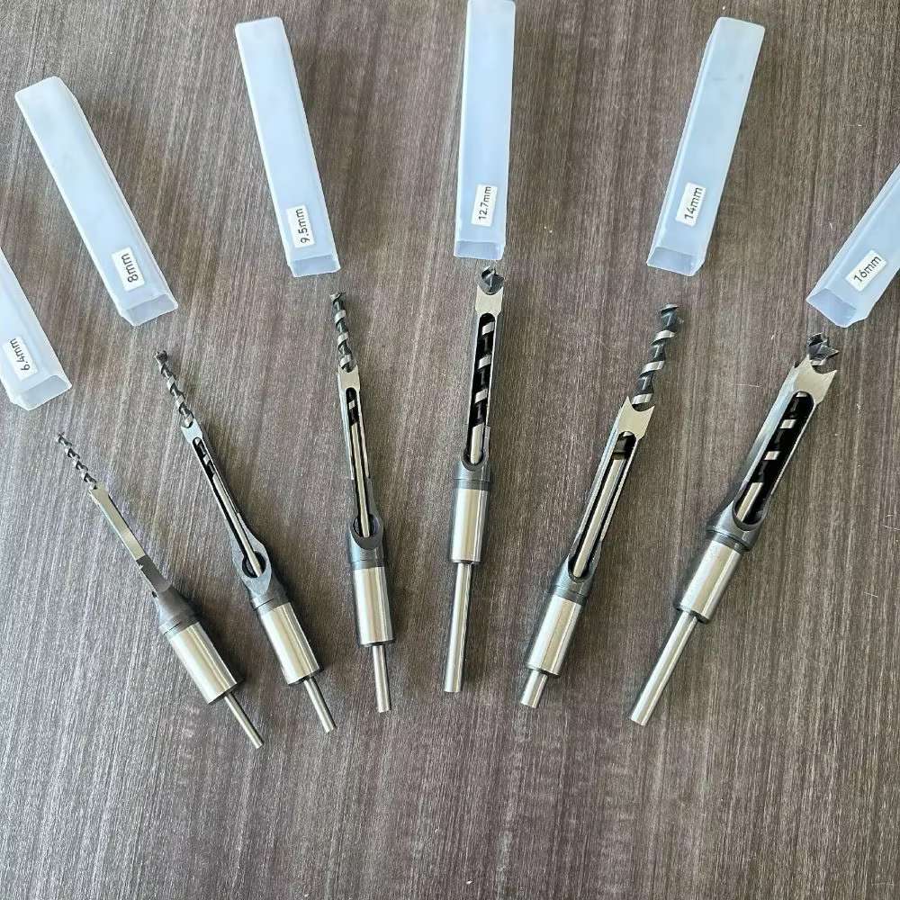 Adaptateur de foret à trous carrés durable et portable 6.4/8/11/12.7/14mm pour mortaiseuse DIY