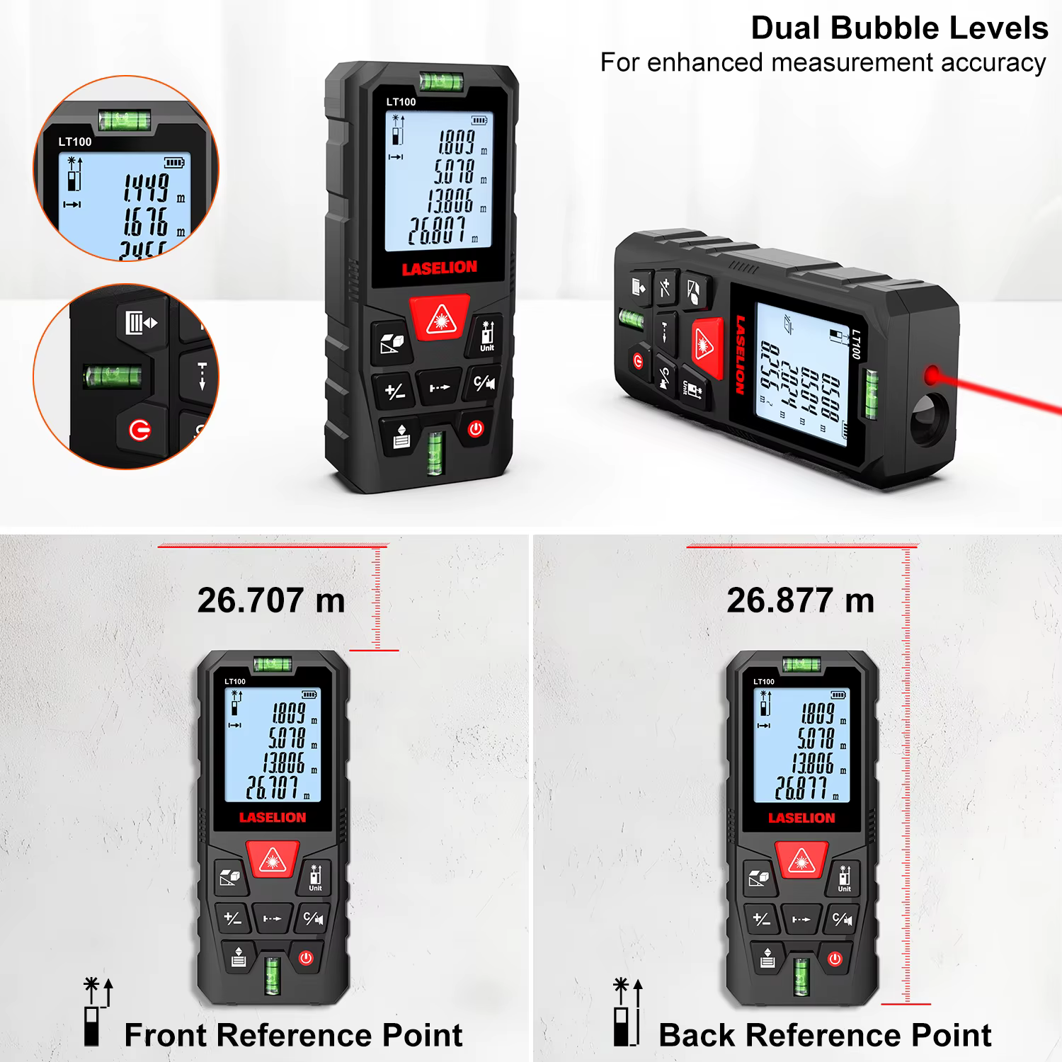 Laserelion télémètre Laser 50M 70M 100M Mini outil de mesure