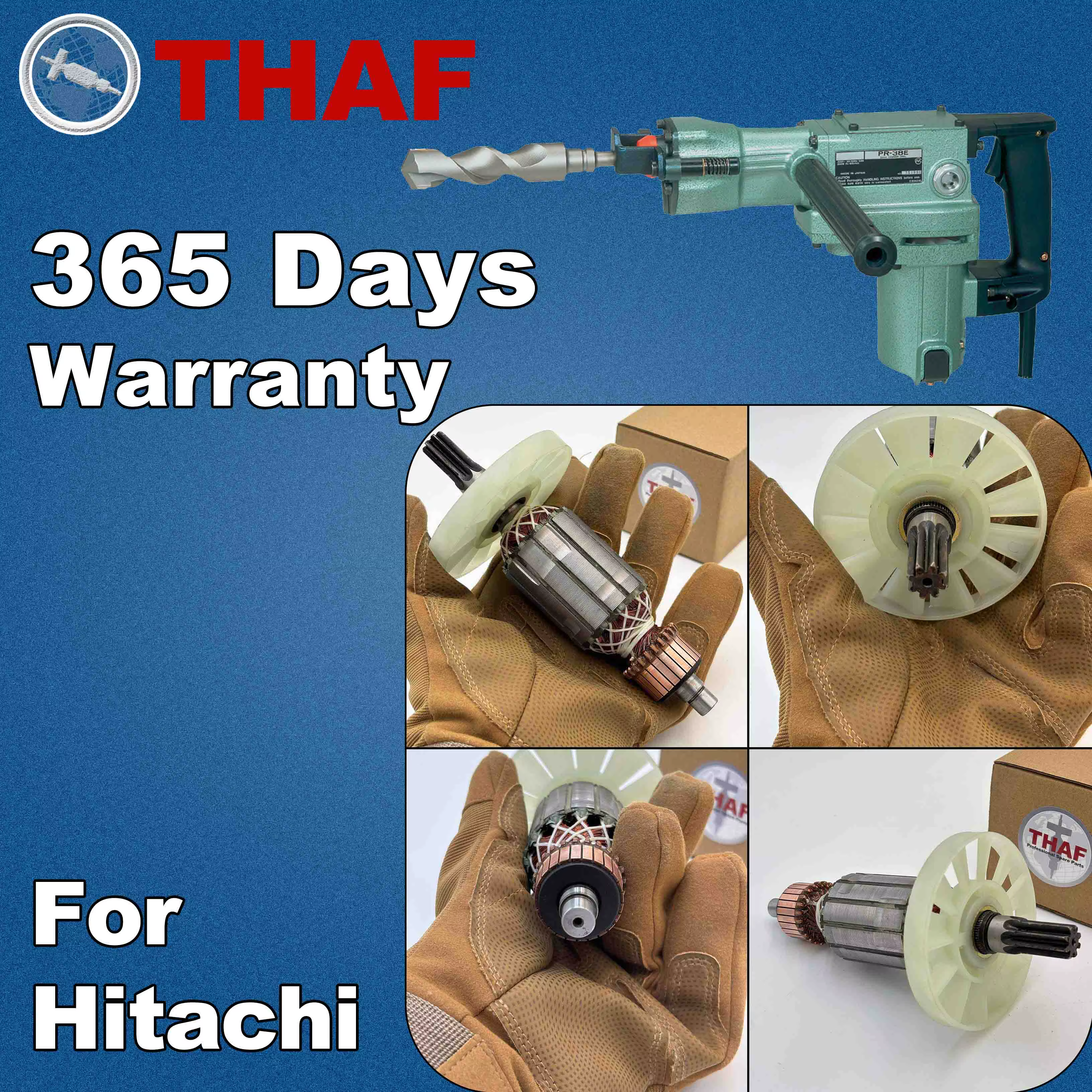 AC 220V 240V PR-25B PR-38E PH-40F Induit Rotor Stator Field pour HITACHI Marteau A Percussion Pièces de rechange