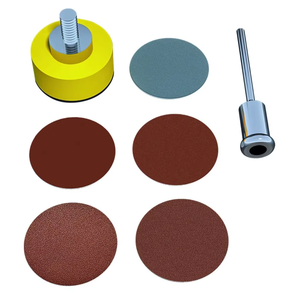 100 pièces de papier abrasif de 1 pouce avec support de ponçage
