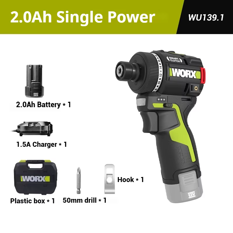 WORX WU139 tournevis sans brosse perceuse sans fil Portable 50N.m 1/4 pouces