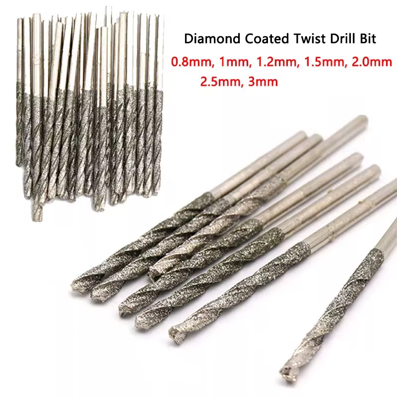 Foret à revêtement diamant 0.8mm 1mm 1.2mm 1.5mm 1.8mm 2mm 2.5mm 3mm