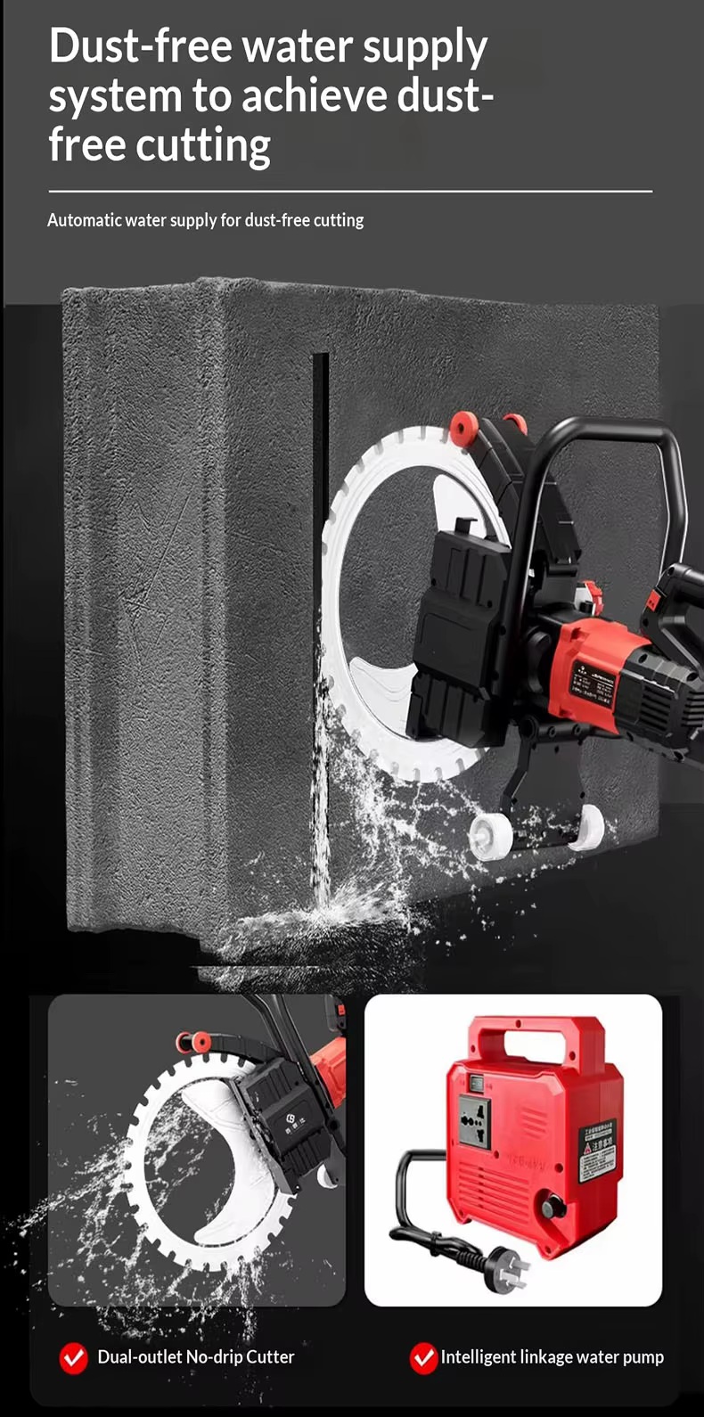 Machine à découper les murs sans ajustement requis avec moteur sans balais