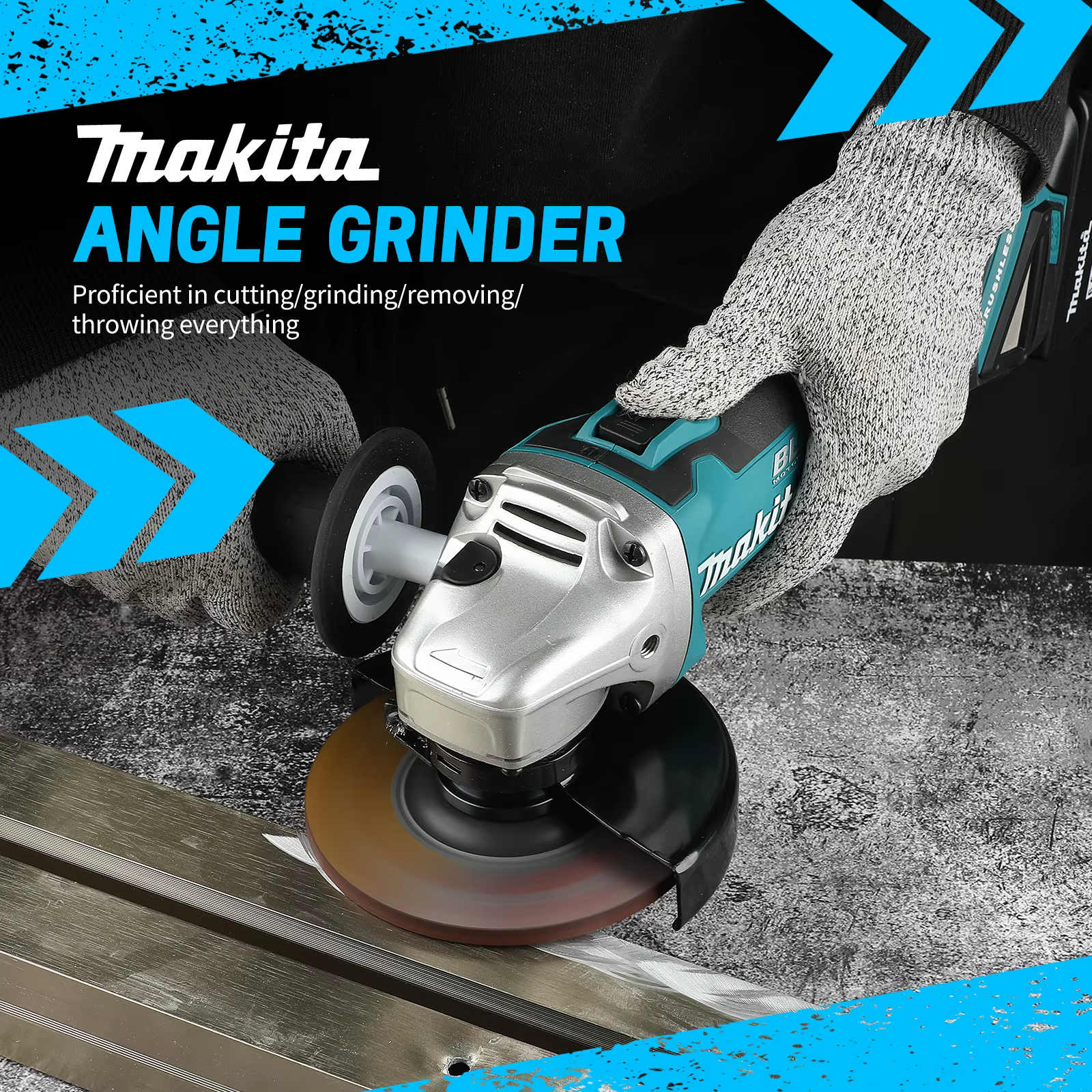 Meuleuse d'angle sans fil Makita DGA404 18V 125mm 8500 tr/min avec poignée anti-vibration