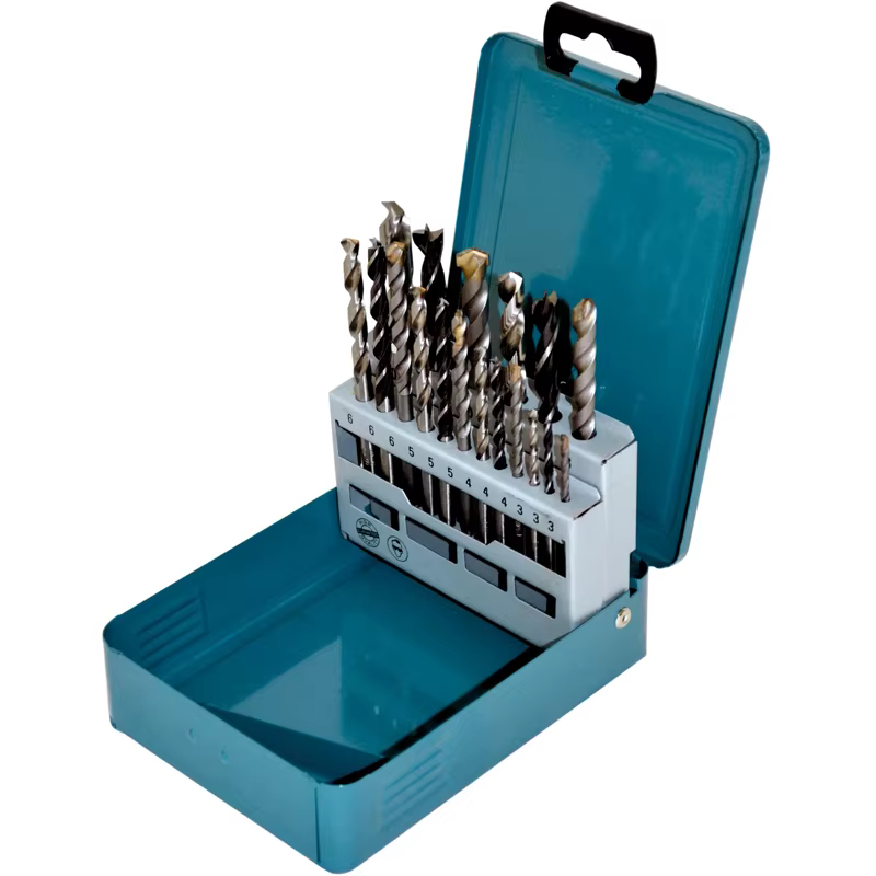 Makita D-46202 jeu de forets 18 pièces acier rapide béton bois torsions foret accessoires pour outils électriques