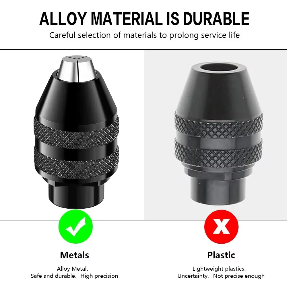 Lot de 3 mandrins de perceuse à changement rapide 0
