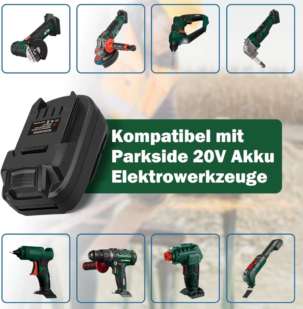 Adaptateur de batterie BOSC18PAR pour Bosch vers Parkside
