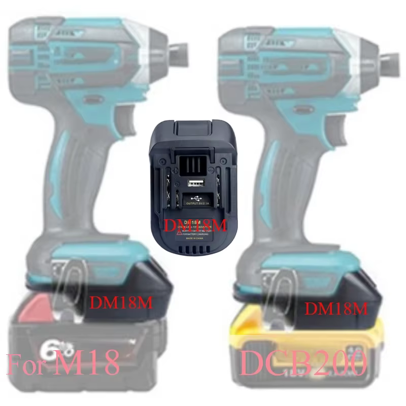 Adaptateur convertisseur DM18M pour Milwaukee pour M18 pour batterie Li-ion Dewalt 20V pour outils électriques Makita