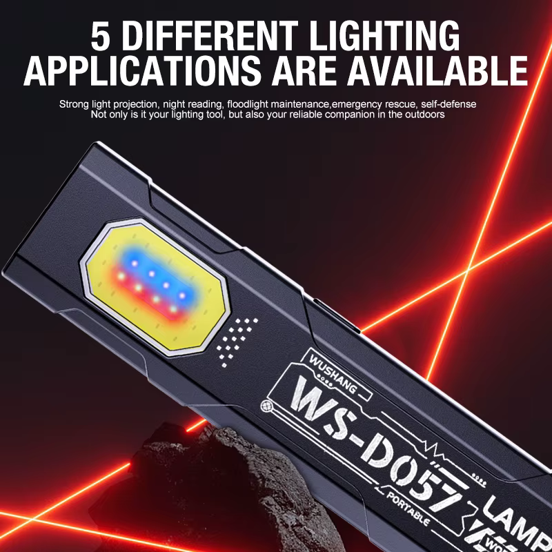 Lampe de travail multifonctionnelle LED magnétique rouge bleu clignotante mini extérieure forte lumière super brillante lampe de maintenance lampe torche