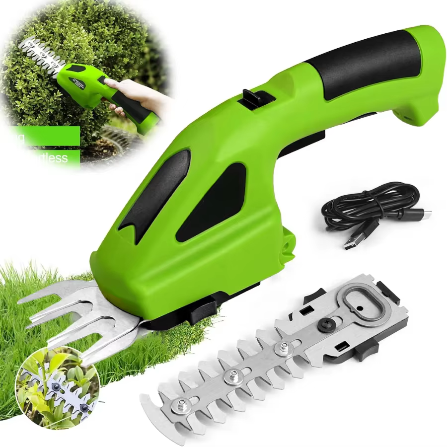 Taille-haie électrique sans fil 2-en-1 rechargeable