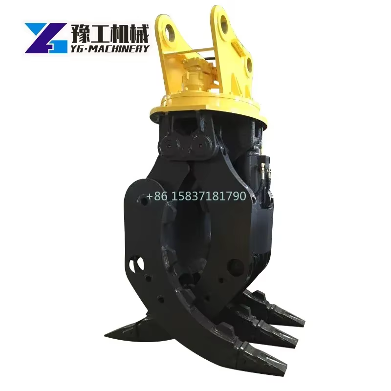 Grappin hydraulique pour bois, portable et polyvalent, type coquille, rotatif, pour l'exploitation forestière, accessoire d'excavation
