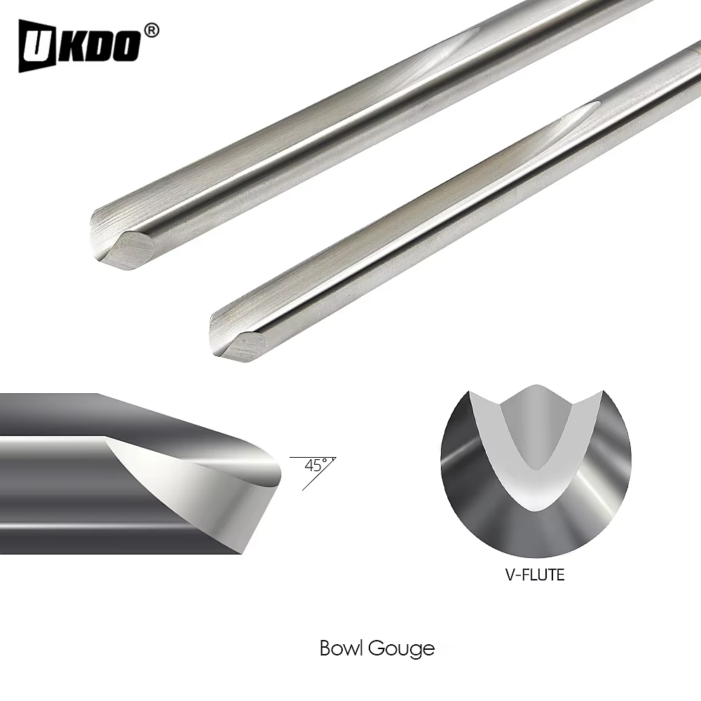 UCDO 16mm outils de tournage du bois broche Gouge HSS V en forme de flûte