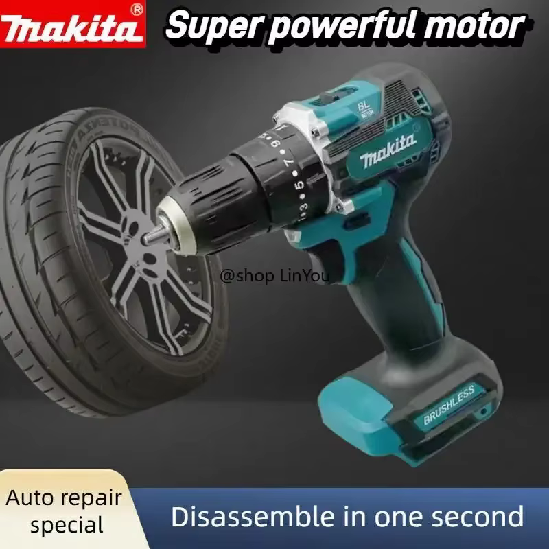Perceuse sans fil Makita 18V sans balais DDF487 - Perceuse-visseuse électrique compacte avec 20 réglages de couple pour le bois et le métal (outil nu)