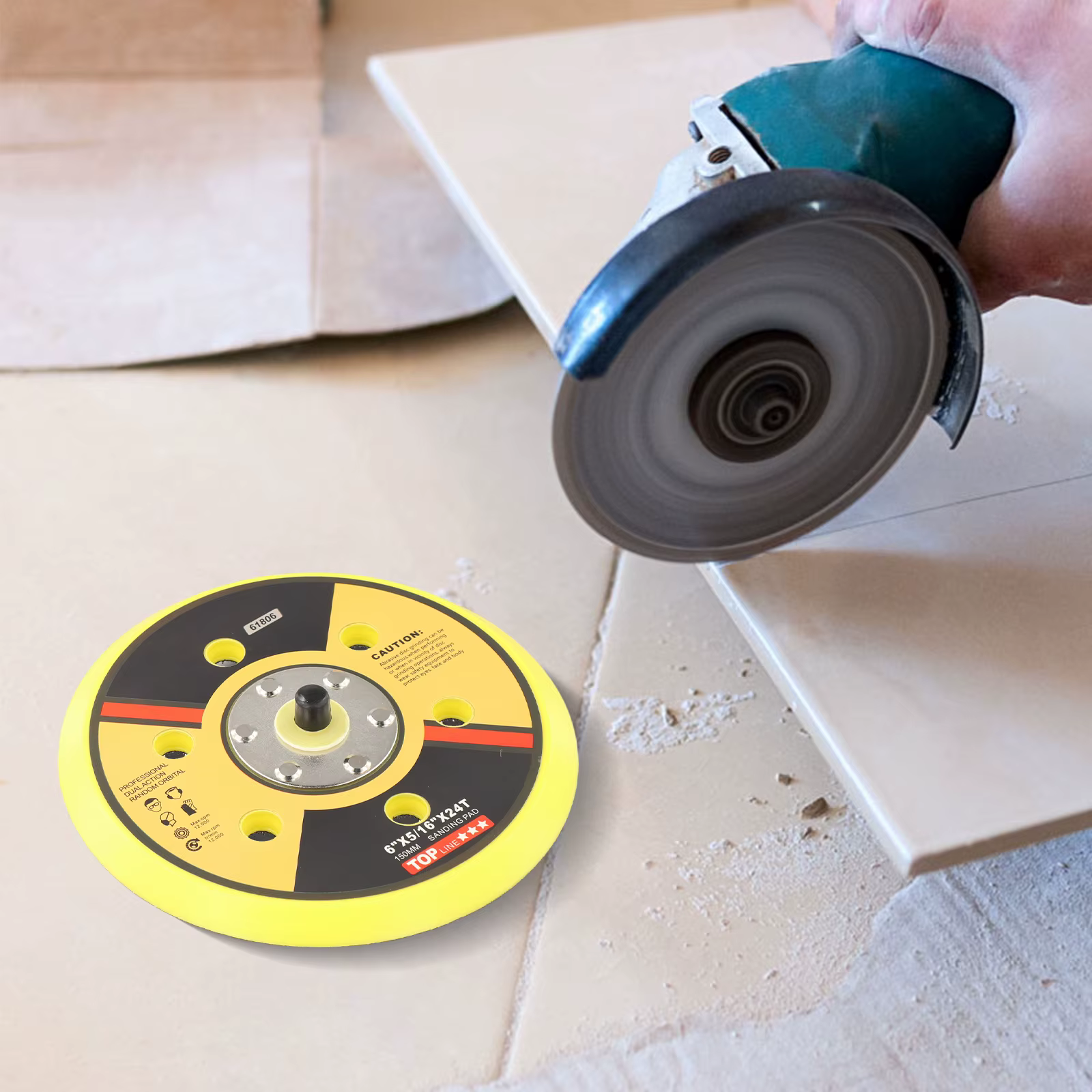 Plaque de support de 6 pouces pour disque de ponçage et polissage