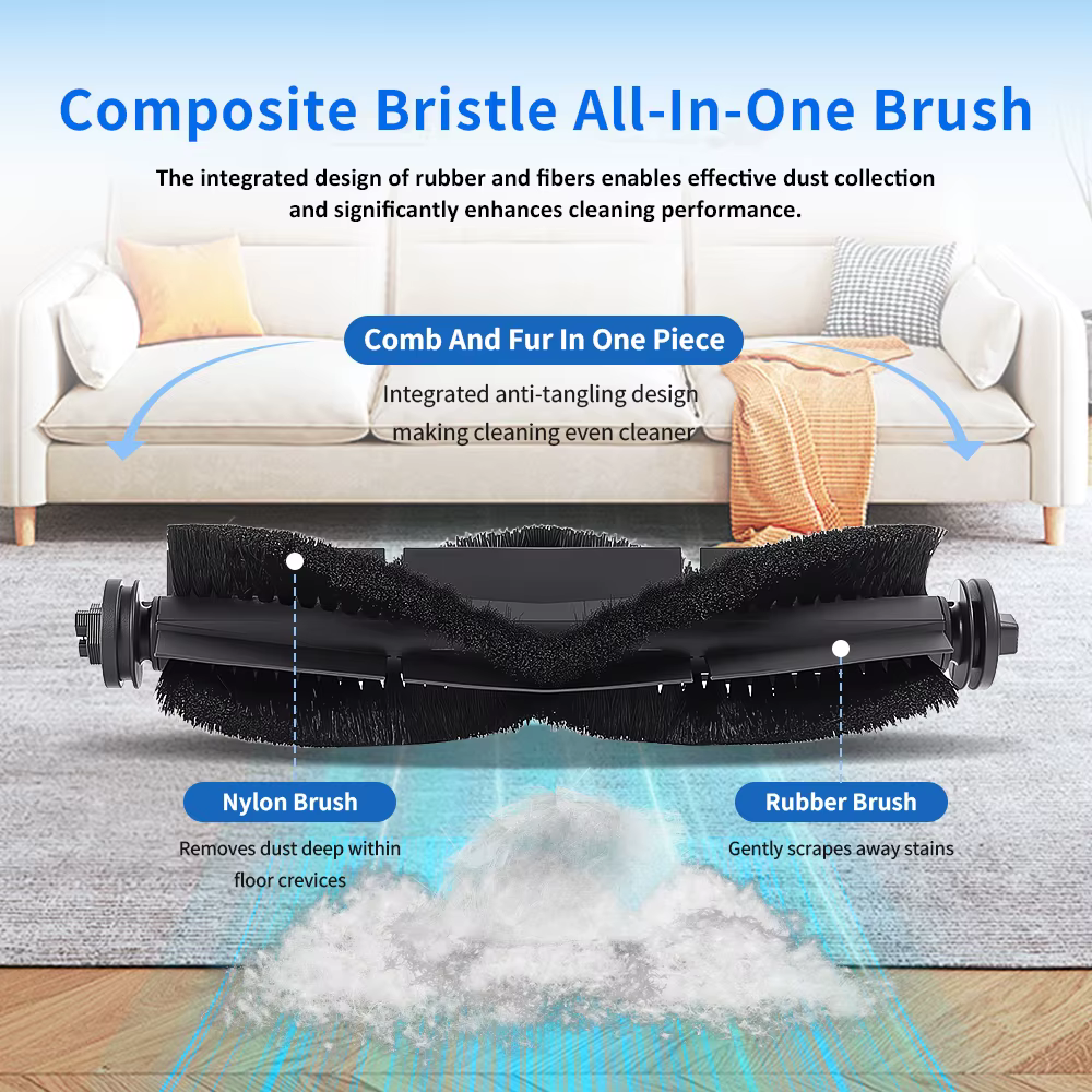 X8 Pro rouleau brosses remplacement pour Eufy X8 Pro SES Robot aspirateur brosse principale lavable et Durable nettoyage rouleau de brosse en caoutchouc