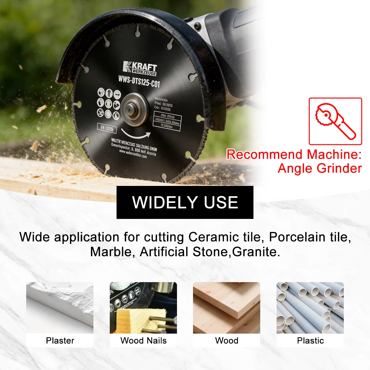 Disque de coupe universel pour meuleuse d'angle de 125 mm