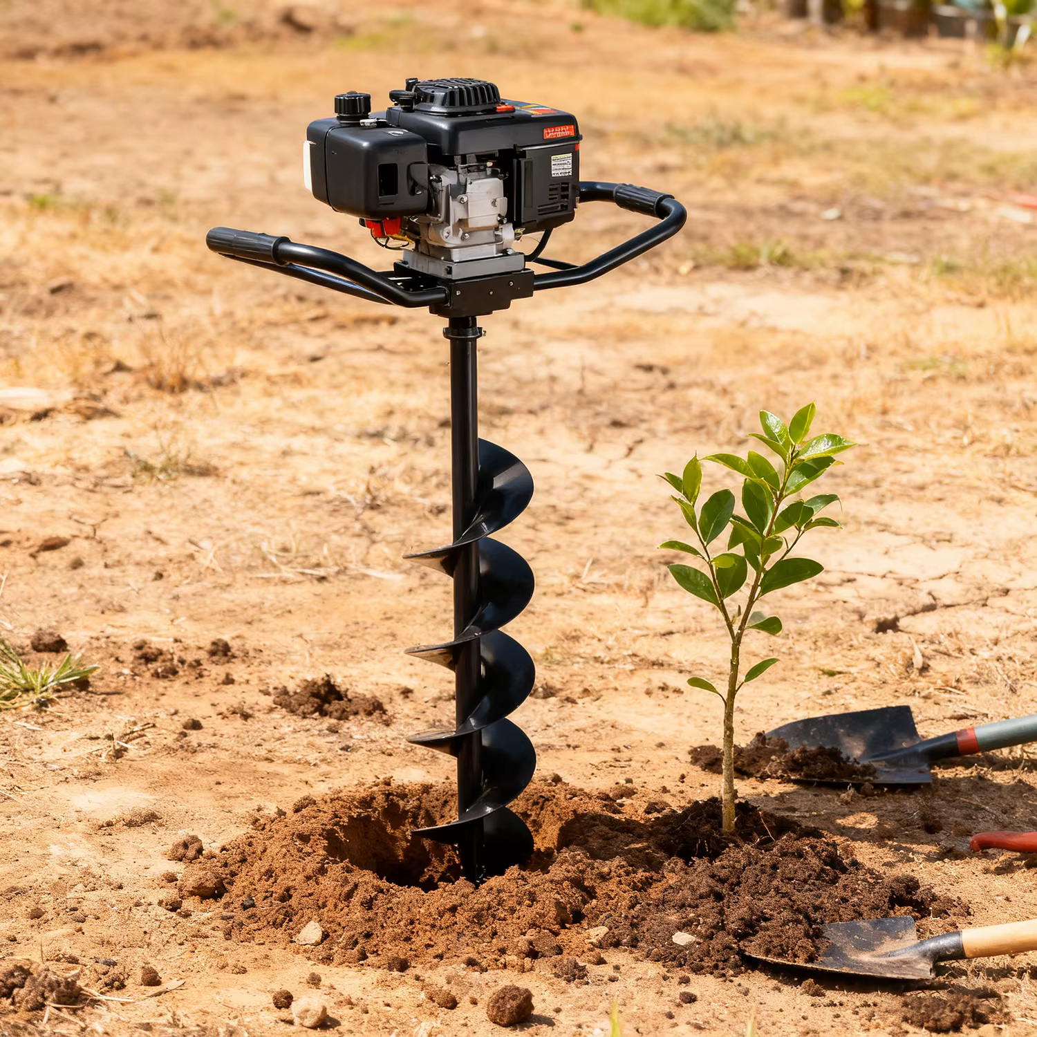 Tarière de jardinage 80 cm en acier