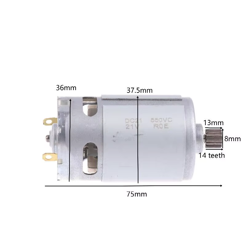 Moteur électrique micro DC 21V 14 dents RS 550 28000RPM pour mini-tronçonneuse à batterie