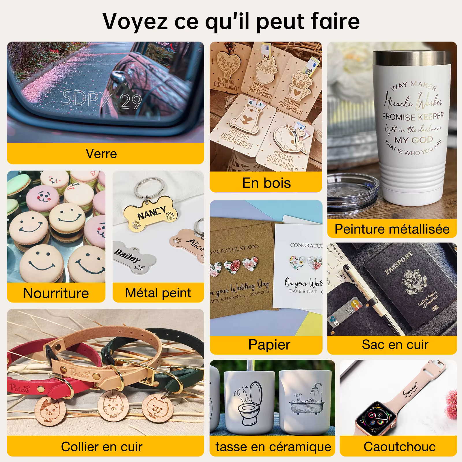 DAJA DJ6 Mini graveur Laser Portable bricolage Bluetooth Machine peint chien étiquette papier cuir en bois plastique