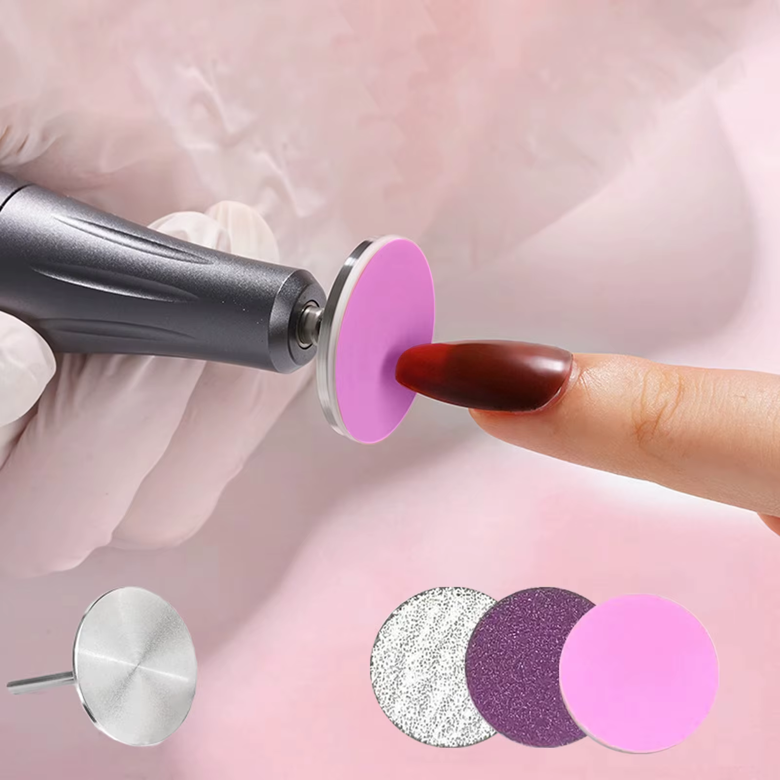 Disque de ponçage de 25 mm avec embout de perceuse à ongles en métal # 80 # 120 #