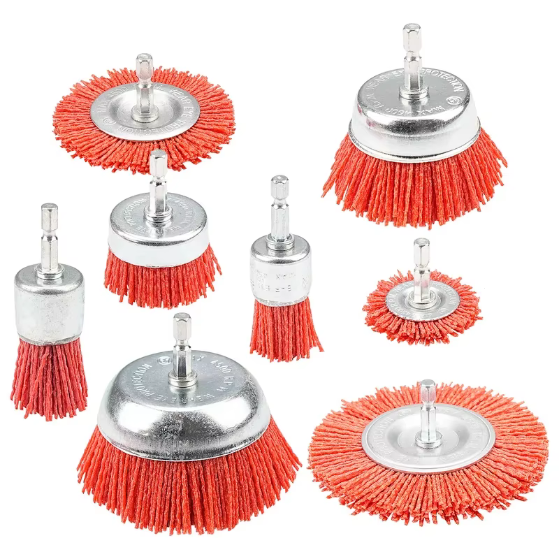 Brosse en nylon, brosse à fil abrasif pour perceuse