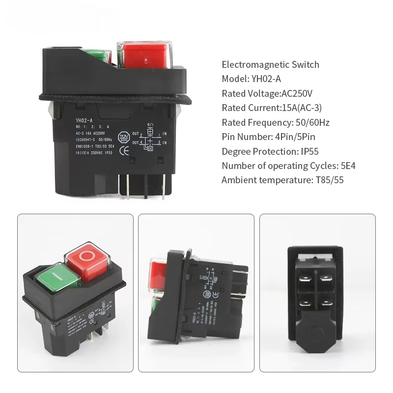 Interrupteurs à bouton-poussoir électromagnétique KJD17 YH02A pour machines-outils