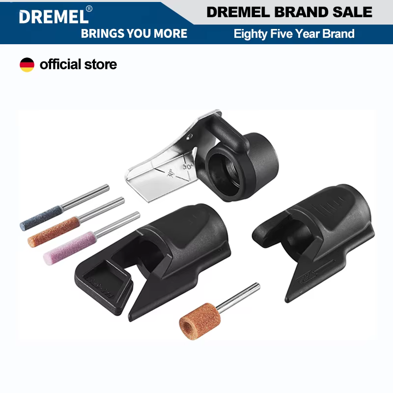 Dremel A679-02 Kit d'affûtage d'outils de jardin comprend 3 accessoires Affûteur de tondeuse à gazon de scie à chaîne