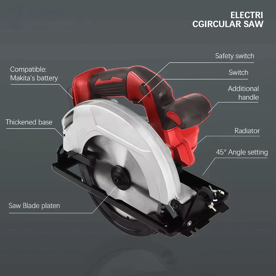 Scie circulaire électrique sans fil de 7 pouces