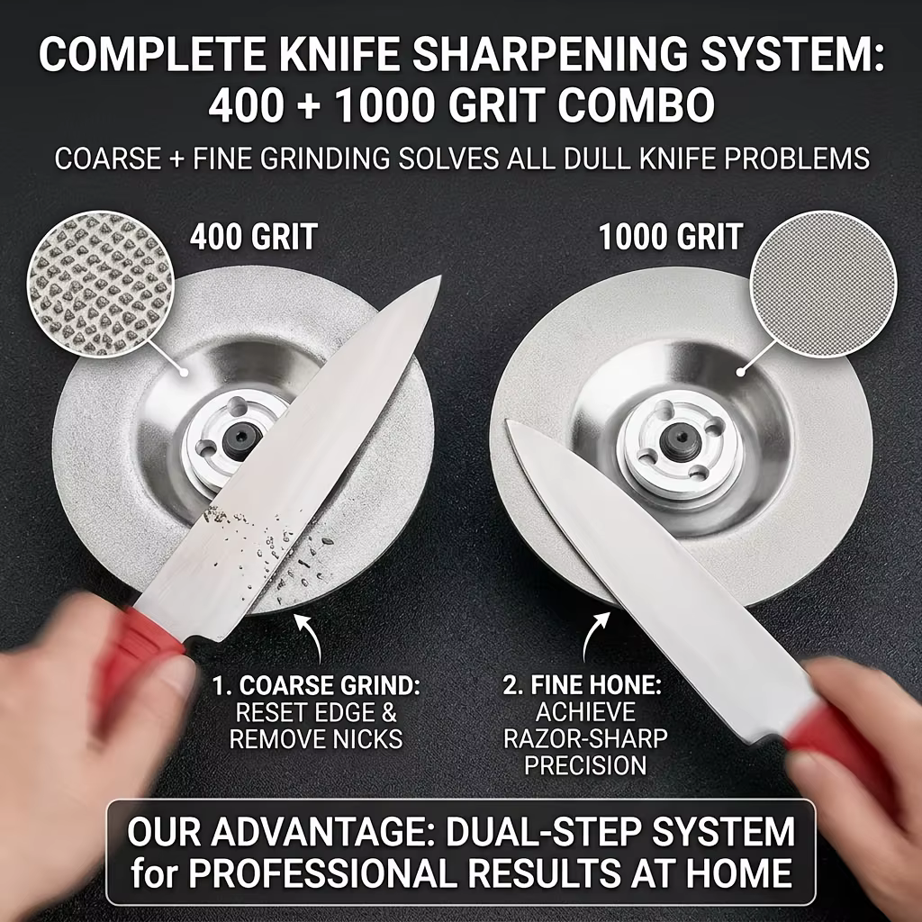 2 lames de meulage en verre diamanté pour carrelage