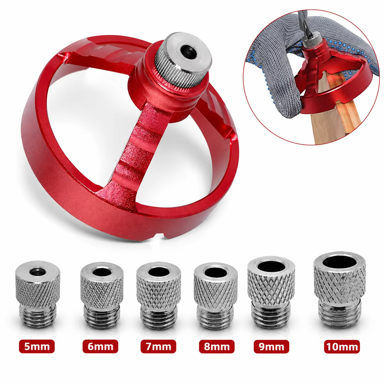 Guide de perçage pour chevets de menuiserie 5-10 mm