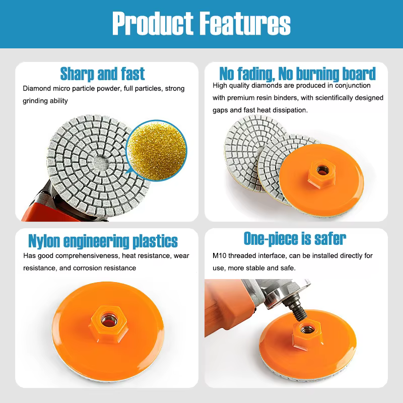 1 pièce Disque de polissage et de chanfreinage pour carreaux céramiques 80 mm M10 pour meuleuse d'angle
