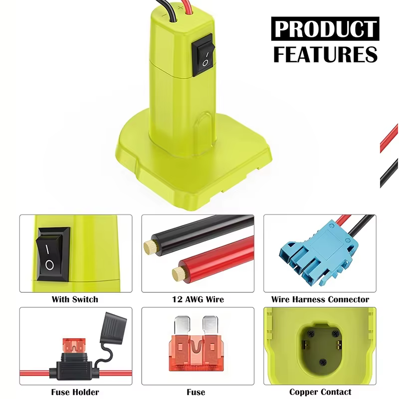 Adaptateur de batterie pour batterie Ryobi ONE + 18V Nimh/Nicd/Li-ion