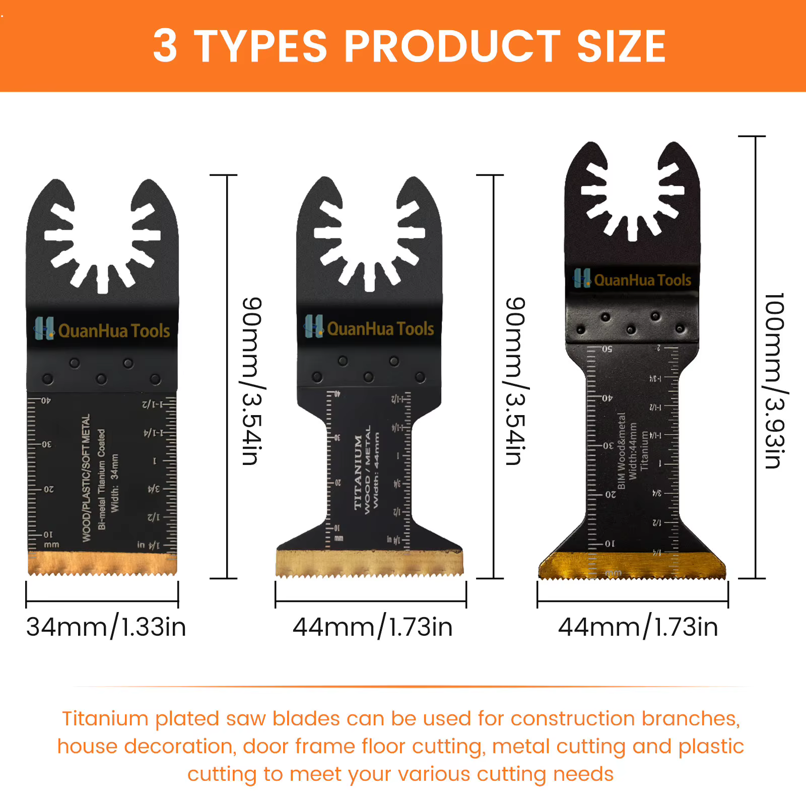 Lames oscillantes en titane 34mm/44mm