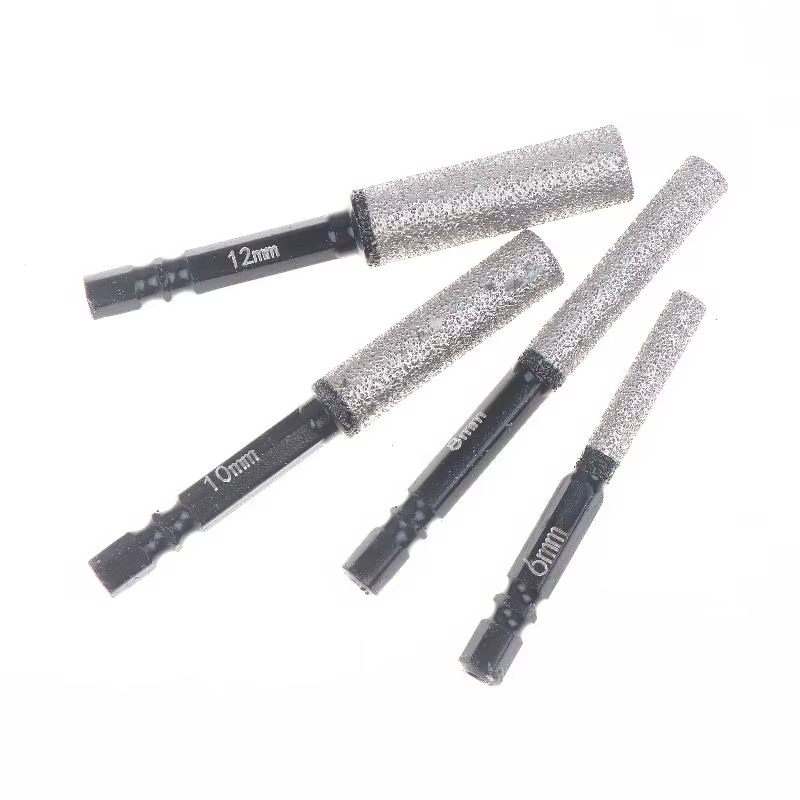 Jeu de forets à sec brasés sous vide de 5 à 12 mm - Pack de 2 - Pour divers matériaux durs