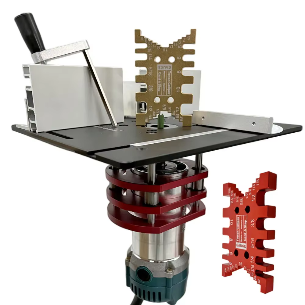 Système de levage de routeur pour le travail du bois et plaque supérieure en aluminium pour moteurs de 65mm de diamètre