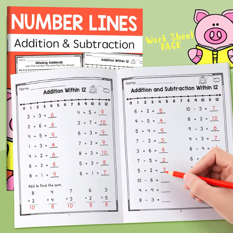 Addition et soustraction dans 20 cahiers d'exercices de calcul oral de formation arithmétique, jouet d'éducation précoce de calcul de décomposition