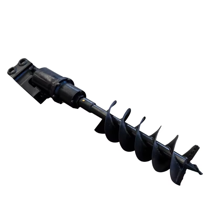 Tarière hydraulique pour mini-excavatrice, accessoire de forage de trous de poteaux avec trépan spiralé pour clôtures, plantation d'arbres et forage