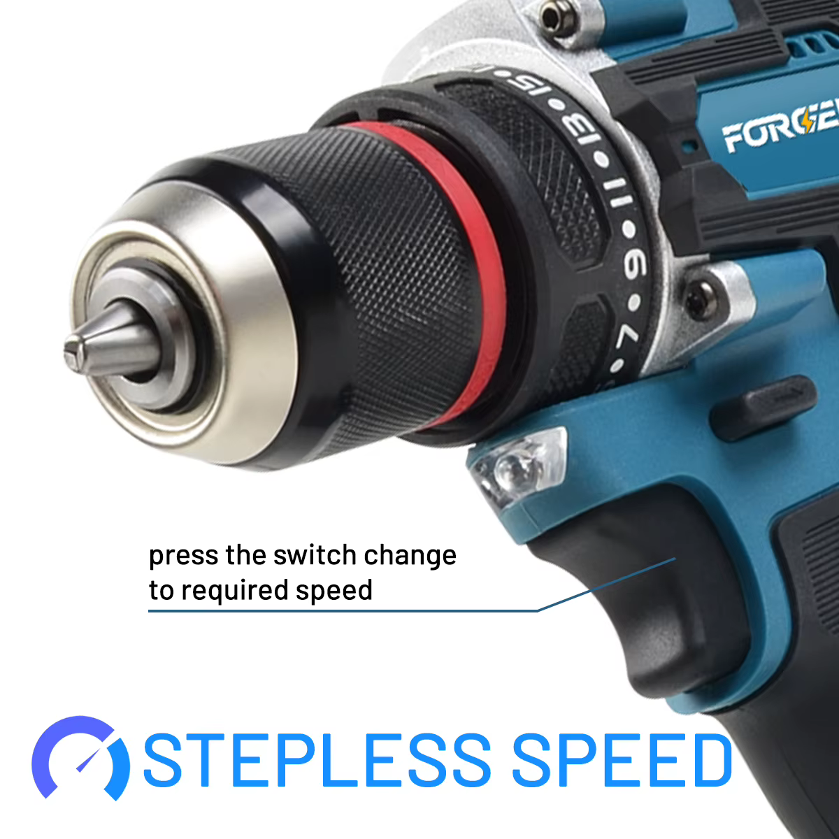 FORGEKIN Perceuse-visseuse sans fil à batterie lithium-ion, outil de perçage électrique rechargeable pour bricolage domestique, compatible avec les batteries Makita
