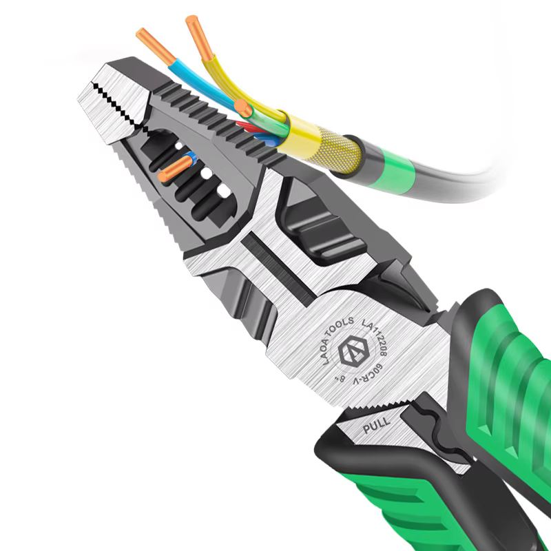LAOA 8 pouces multifonction aiguille nez électricien pince coupante fil dénudage Terminal sertissage outils à main