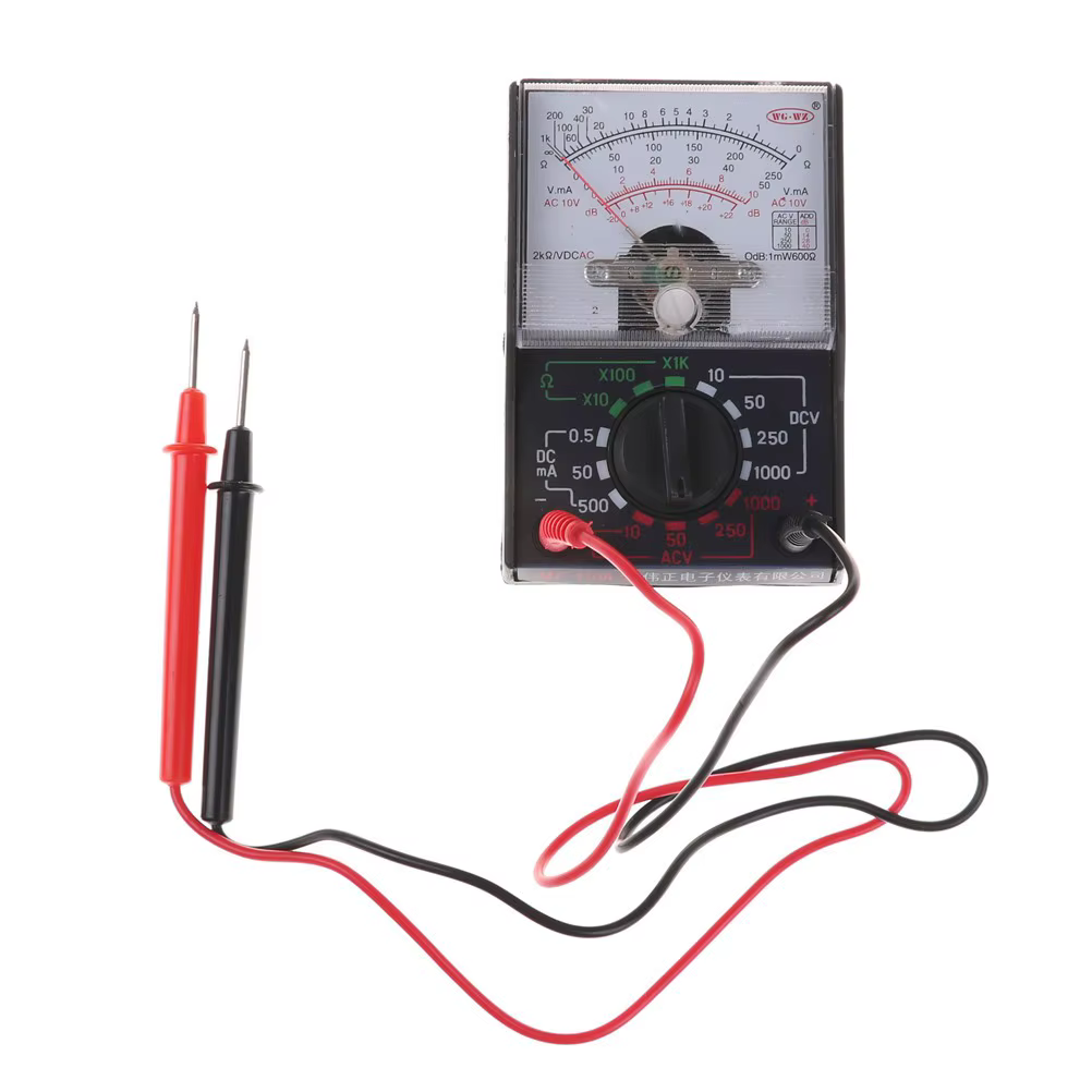MF-110A Multimètre analogique AC/DC avec stylo de test Dc/ac 250V 1000V Voltmètre 250ma Ampèremètre Analogique Multimètre Testeur Mf-110a