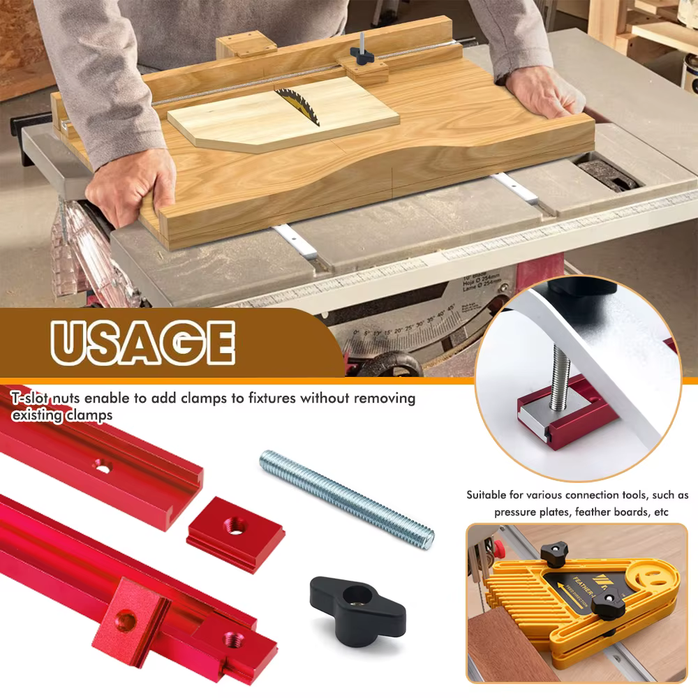 Travail du bois 30 # Kit de piste en T avec accessoires