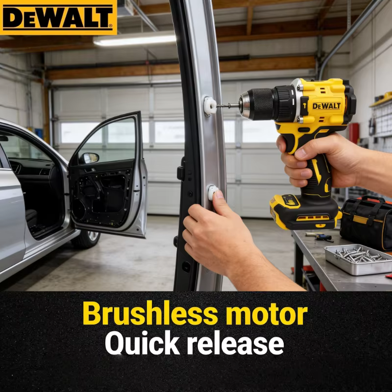 DEWALT DCD805 Perceuse-visseuse à percussion compacte sans balais rechargeable 20V à batterie au lithium