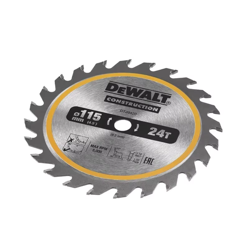 DEWALT DT20420 lame de scie circulaire sans fil encadrement 115mm x 9.5mm 24T menuiserie professionnel coupe tranchante accessoires d'outils électriques