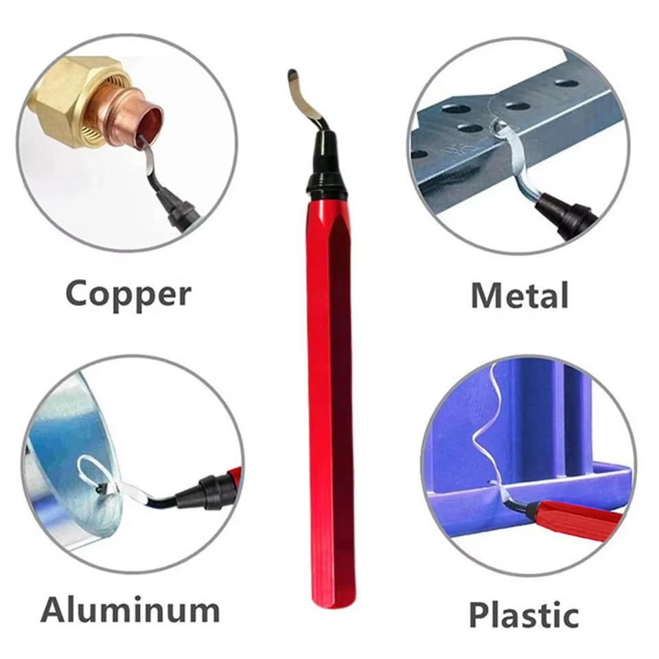 Poignée bavure ébavurage dissolvant outil de coupe avec 10 pièces lame d'ébavurage rotative Kit d'outils