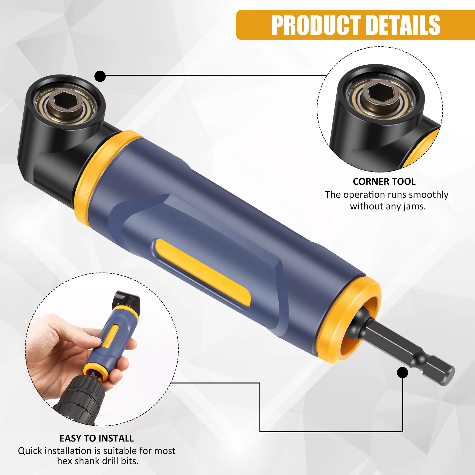 Adaptateur de perceuse d'angle à 90 degrés