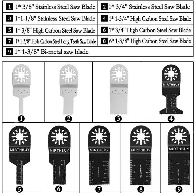 100 lames de scie oscillantes multifonctions, lames bimétalliques de précision pour outil de découpe Dewalt Renovator, accessoires de coupe