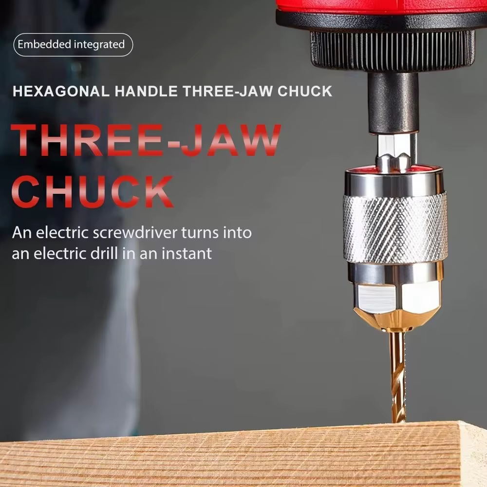 Nouveau Adaptateur de mandrin de perceuse auto-serrant 1.5-6.5mm poignée hexagonale
