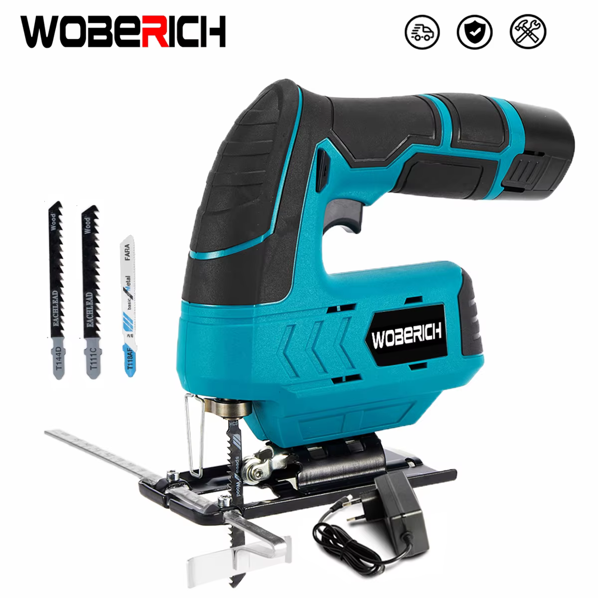 WOBERICH Portable sans fil 65mm lame rapide changée sans fil gabarits batterie scie sauteuse outil électrique scies